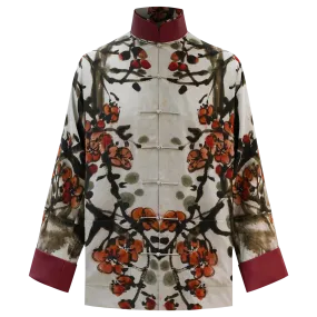 SPARKLE COLLECTION x HKMoA【PLUM BLOSSOMS】100% Silk Tang Jacket / Kung Fu Jacket (紅梅圖) (吳昌碩)