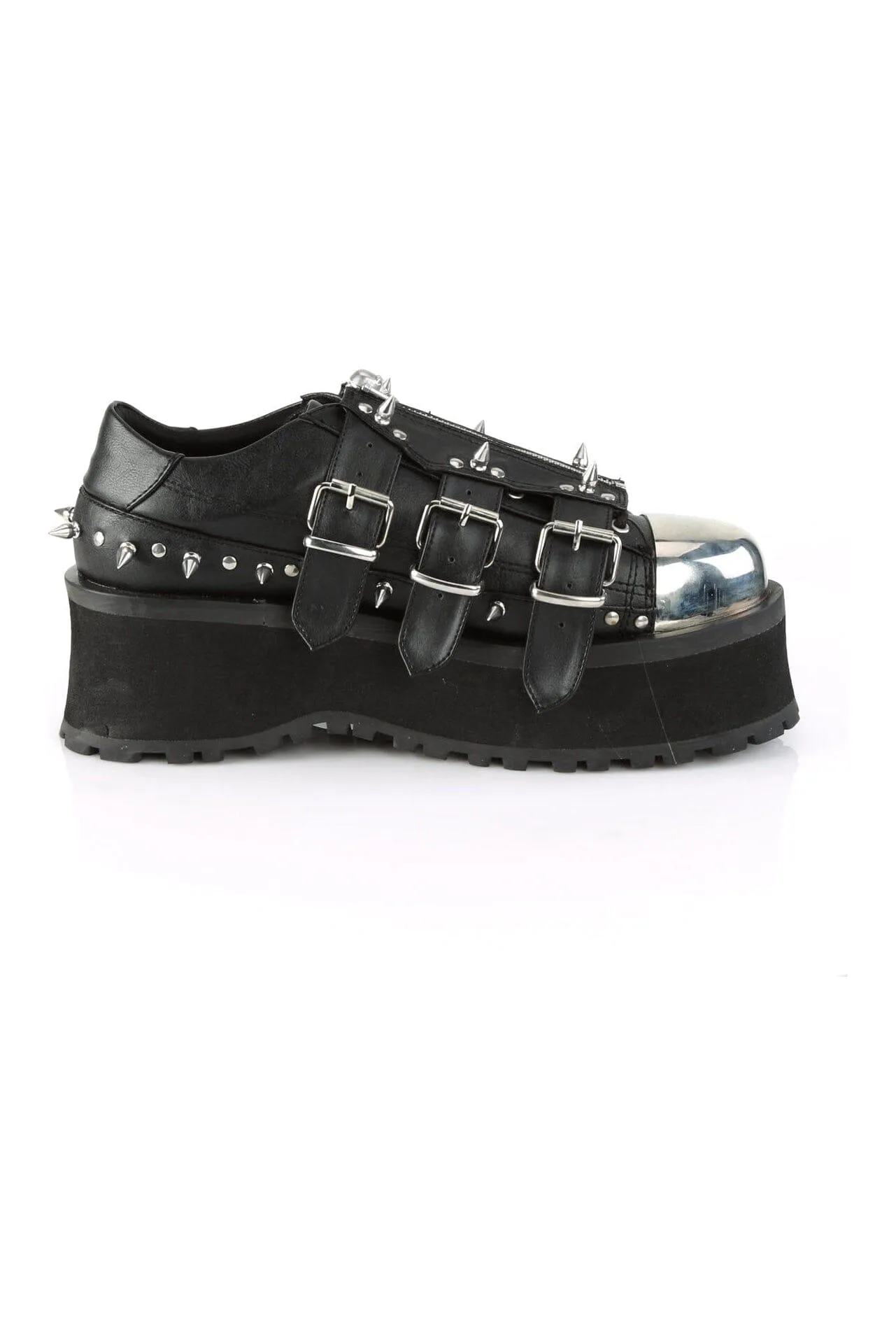 SS-GRAVEDIGGER-03 Black Vegan Leather Cyber Shoe