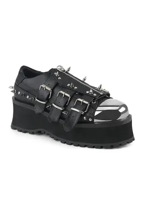 SS-GRAVEDIGGER-03 Black Vegan Leather Cyber Shoe