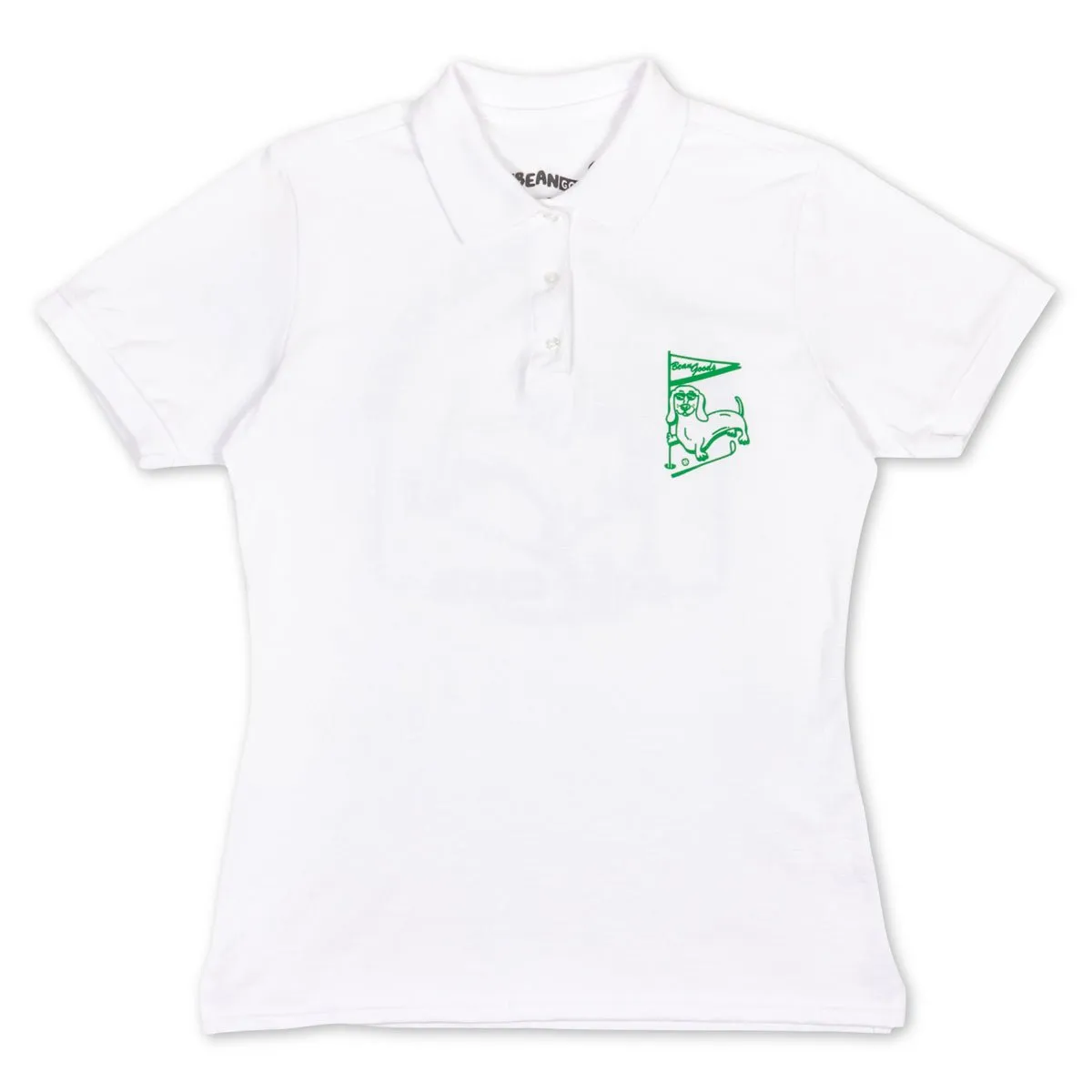 swingin' wieners golf club womens polo | white