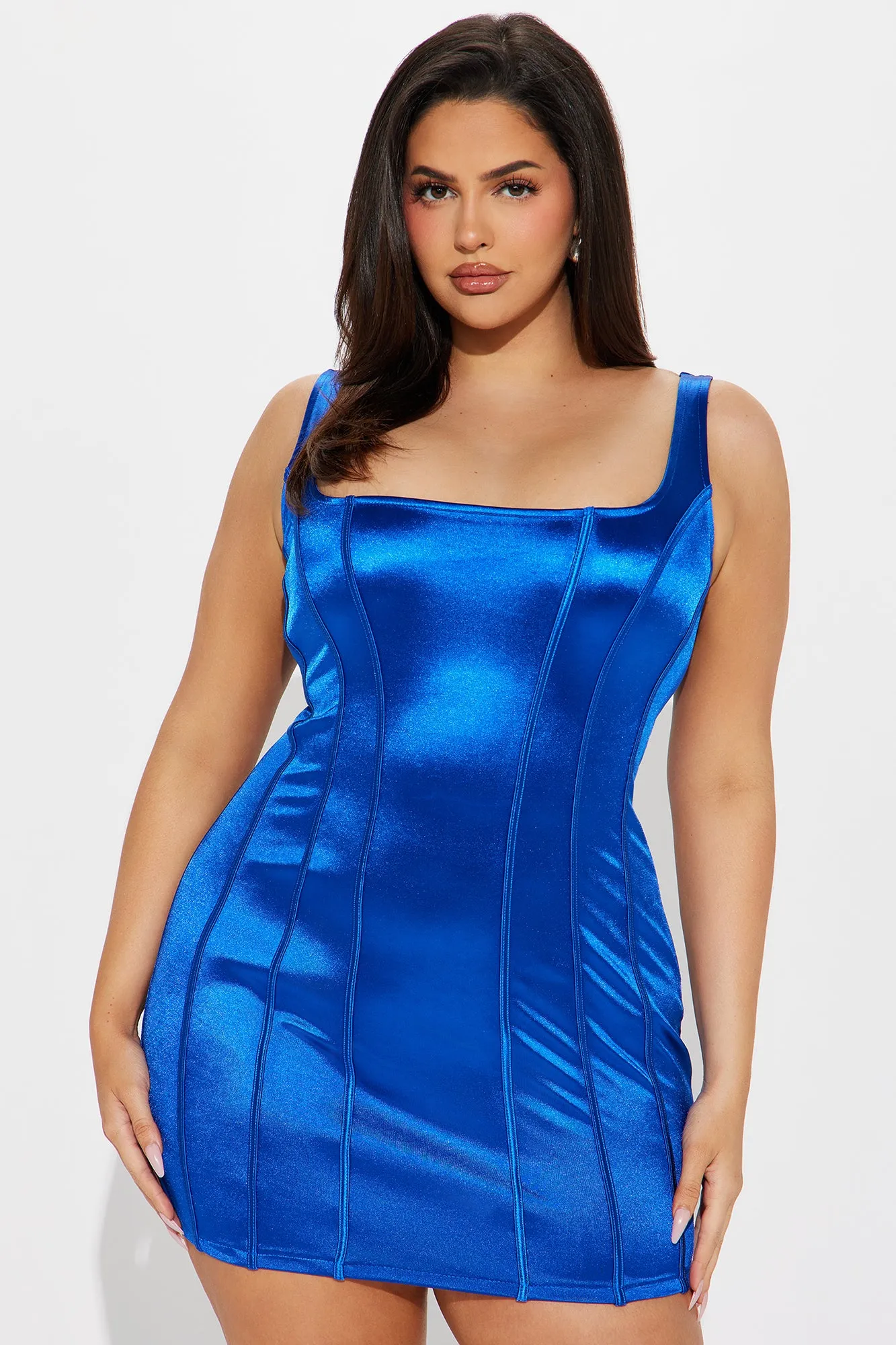 Sydney Metallic Micro Mini Dress - Royal