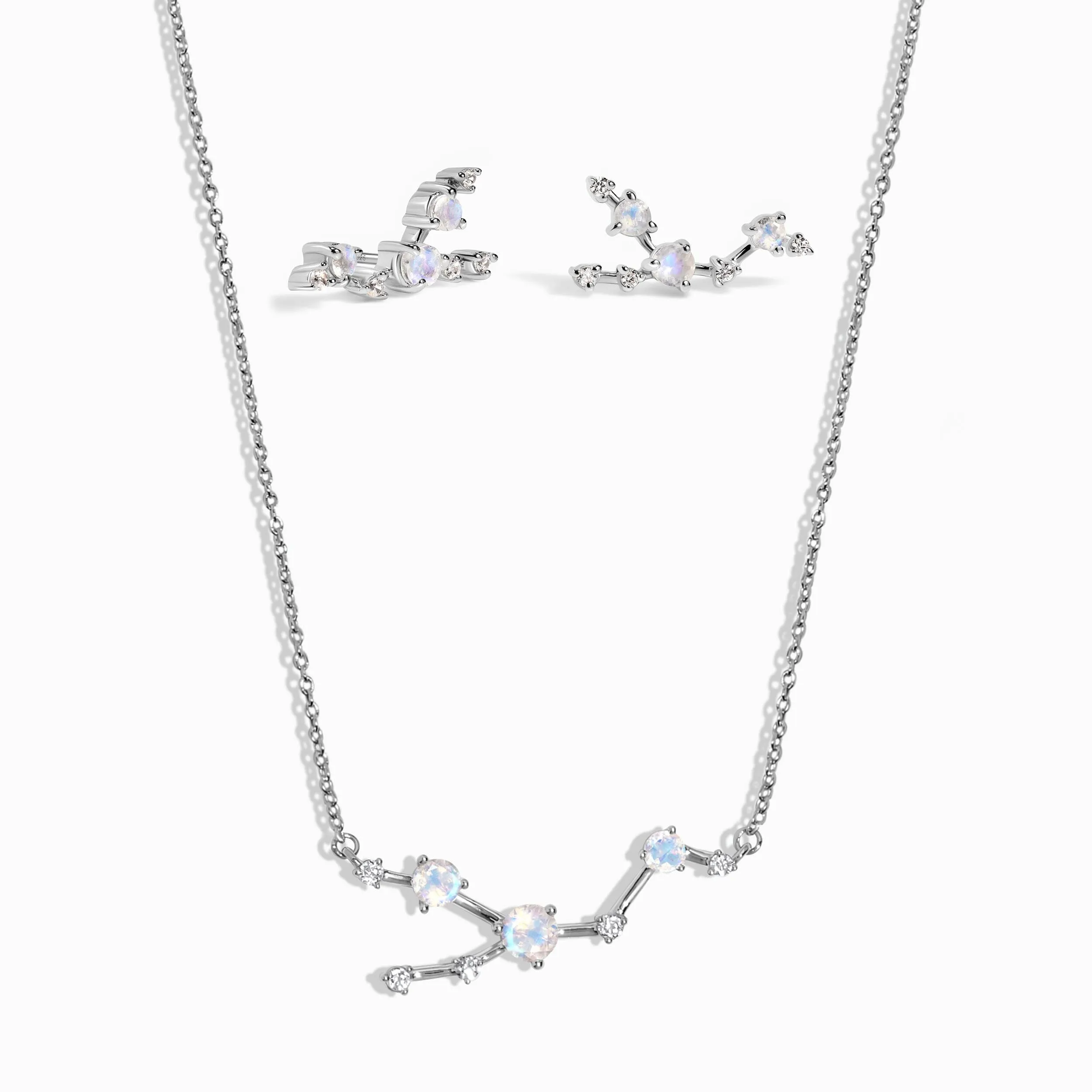 Taurus Zodiac Constellation Necklace & Earrings