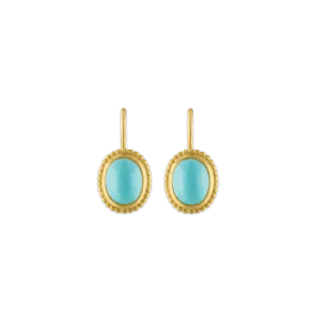 Turquoise Granulated Hook Earrings