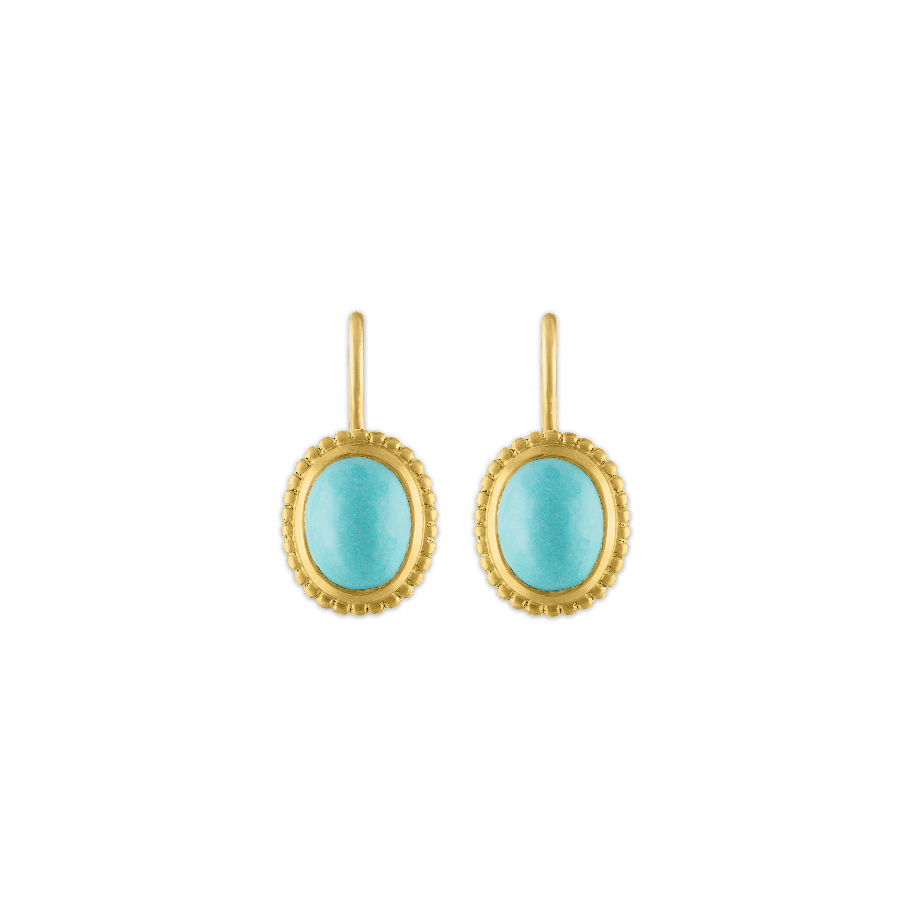 Turquoise Granulated Hook Earrings