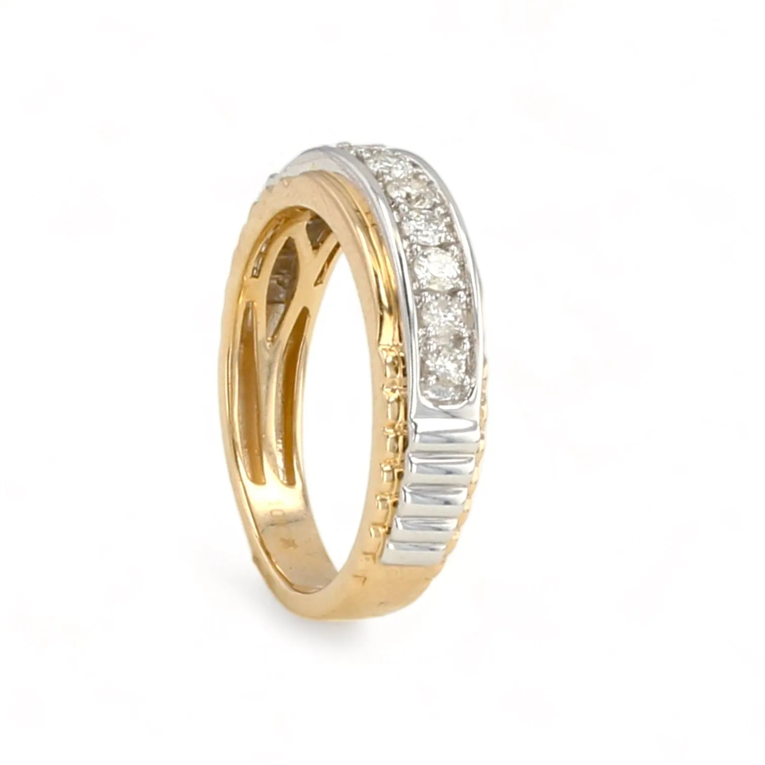 Two tone wedding diamond band-11115