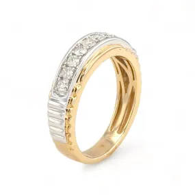 Two tone wedding diamond band-11115