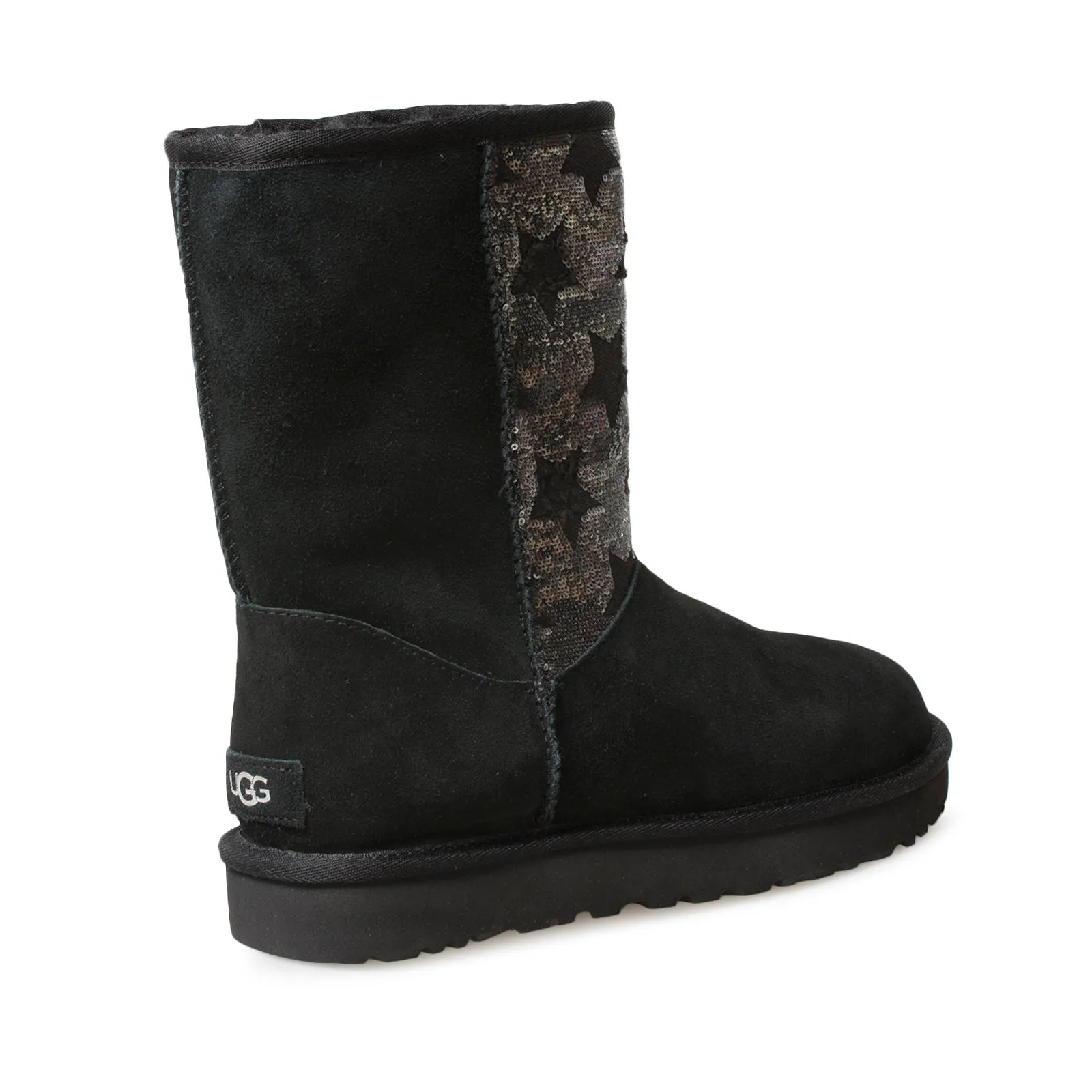 UGG Classic Short Sequin Stars Black Boots - Women's