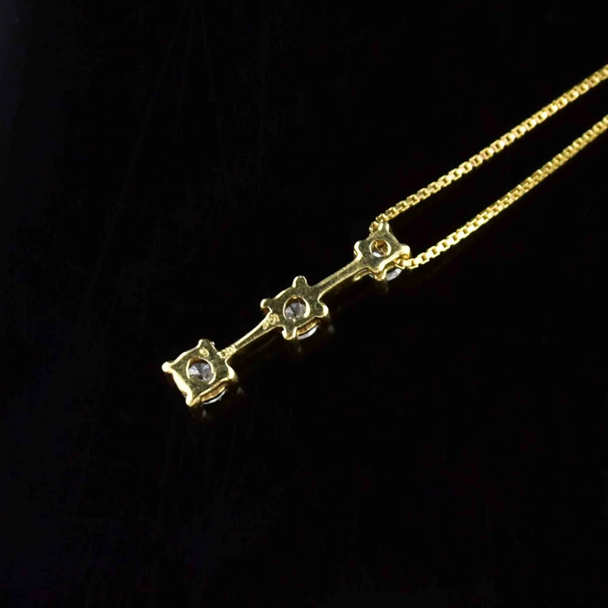 Vintage 10K Gold Diamond Journey Pendant Necklace