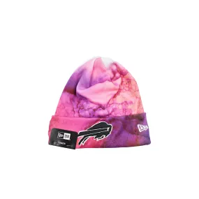 Youth New Era Buffalo Bills Pink and Blue Ink Tie Dye Crucial Catch Knit Hat