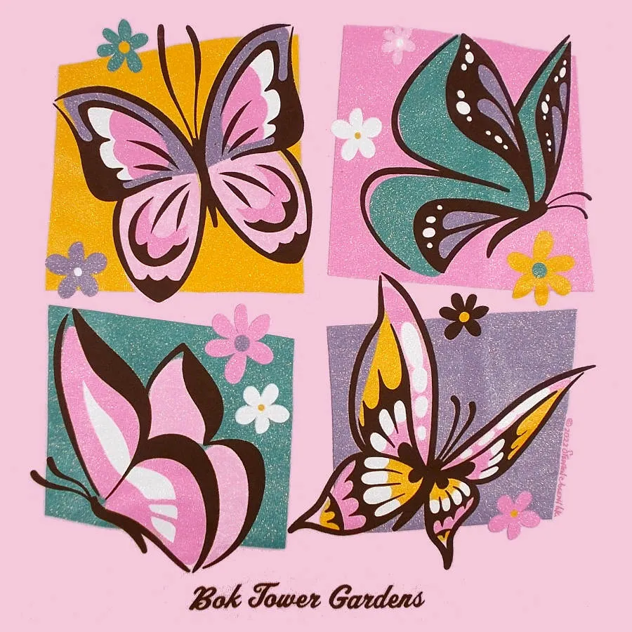 Youth Tee Shirt - Butterfly Squares